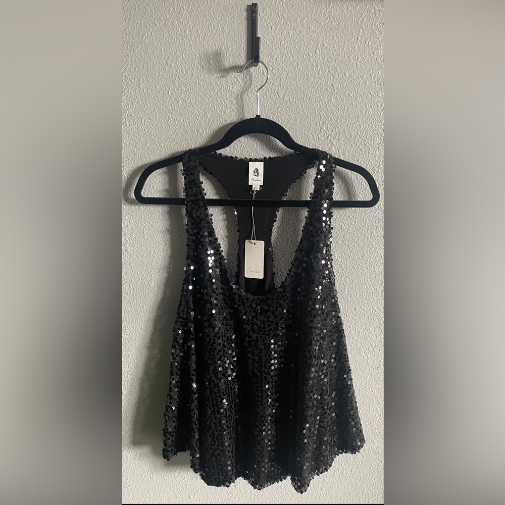Womens Large Sequin Tank Top